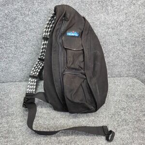 KAVU Rope Sling Backpack crossbody bag Solid Black Faded Outdoor Canvas